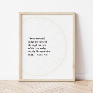 Eckhart Tolle Quote Print, Minimalist Wall Art, Bedroom Quote Art, Present Moment Mantra Poster, Spiritual Wall Art, The Power of Now