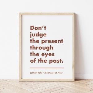 Eckhart Tolle Quote Print, Minimalist Wall Art, Bedroom Quote Art, Present Moment Mantra Poster, Spiritual Wall Art, The Power of Now