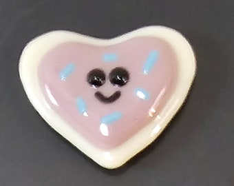 Fused glass cookie magnet w/face