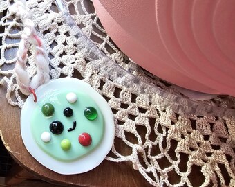 Christmas cookie fused glass ornament