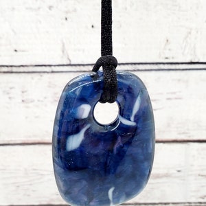 Oceanside Dreamcatcher glass fused glass pendant necklace stained glass