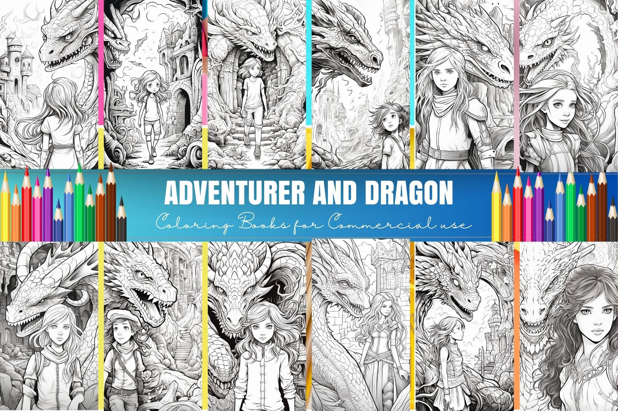 Adventurer and Dragon Coloring Pages , Dragon Riders Coloring in ...