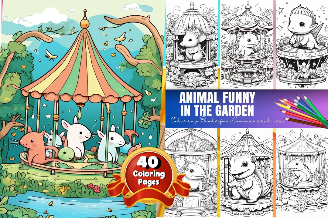 Fantasy Garden Coloring Pages, Fairytale Coloring Pages, Digital ...