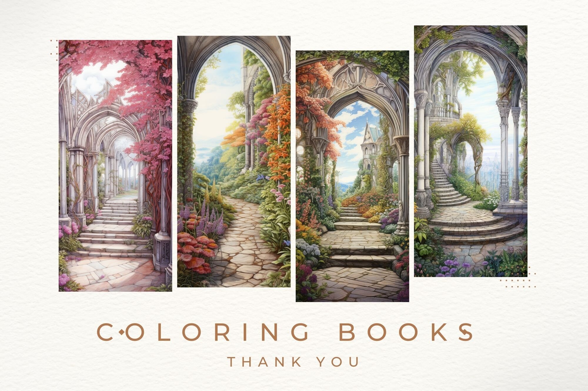 Garden Pathways and Tree Coloring Pages, Secret Garden Coloring