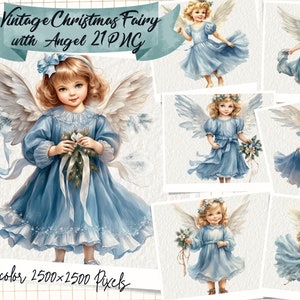 Vintage Antik Victorian, Engel Clipart, Aquarell Engel, Engel, kleines Mädchen Grafiken, Weihnachtsdekoration, freie kommerzielle Nutzung, Kartenherstellung