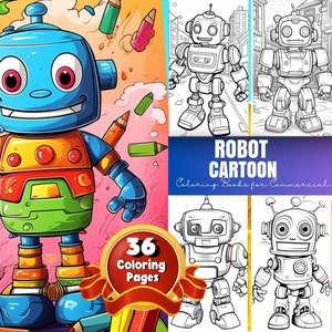 Robot Coloring Coloring Pages, Printable Coloring Page with Robot arts, Robot Drawings Coloring pages book, Robot Digital Coloring Book