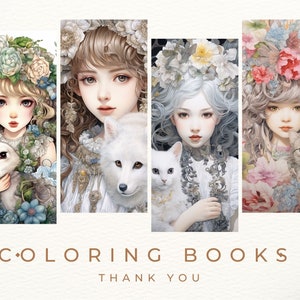 Little Anima & Little Girl Fantasy Coloring Page ,instant Download ...