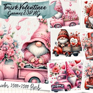 Valentine Truck Png Gnome Truck Png, Valentijnsdag Gnomies Png, Western Love Png, Retro Valentijnsdag, 14 februari, Valentijn png