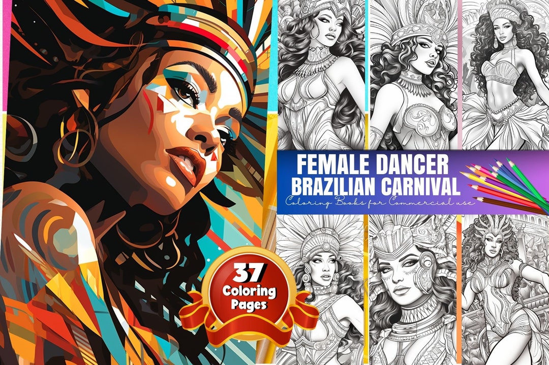 Female Dancer Brazilian Carnival Coloring Pages, Printable Coloring ...