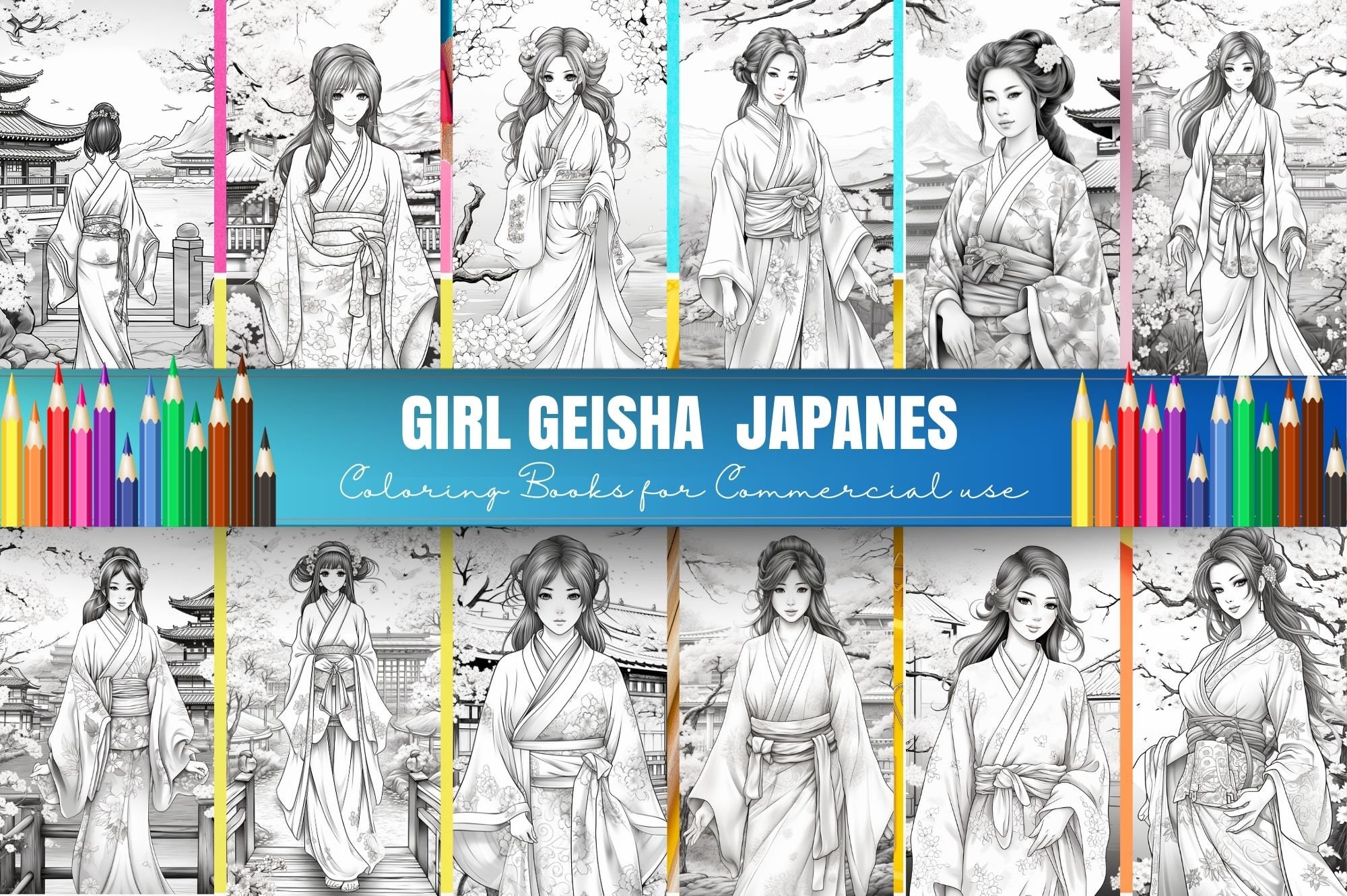 Japanese Coloring Pages, Beautiful Japanese Women, Japanese Geisha