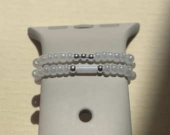 Sterling silver & White double Apple/Smart Watch halo to fit 38-40mm