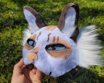 Exclusive Therian quadrobics cat mask felted removeable eyes