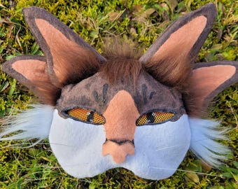 Exclusive Therian quadrobics 4 eared magical cat mask felted removeable eyes