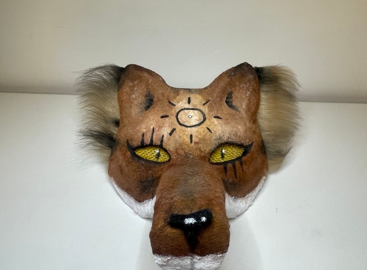 How to felt a therian/ cat mask! Full tutorial with fur 