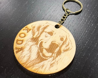 Porte-clés en bois pour chien sur mesure