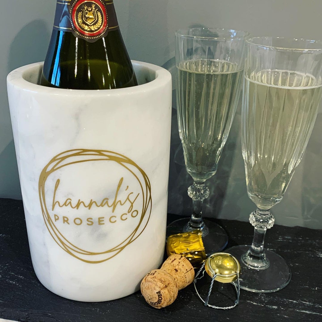 Personalised Marble Wine Cooler Grey Etsy UK