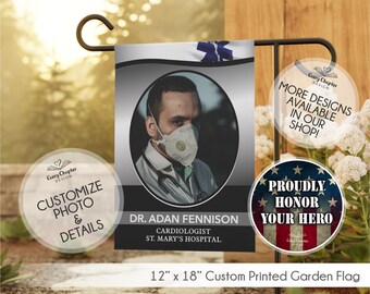 Personalized Medical Hero Garden Flag - Custom Nurse and EMT Tribute