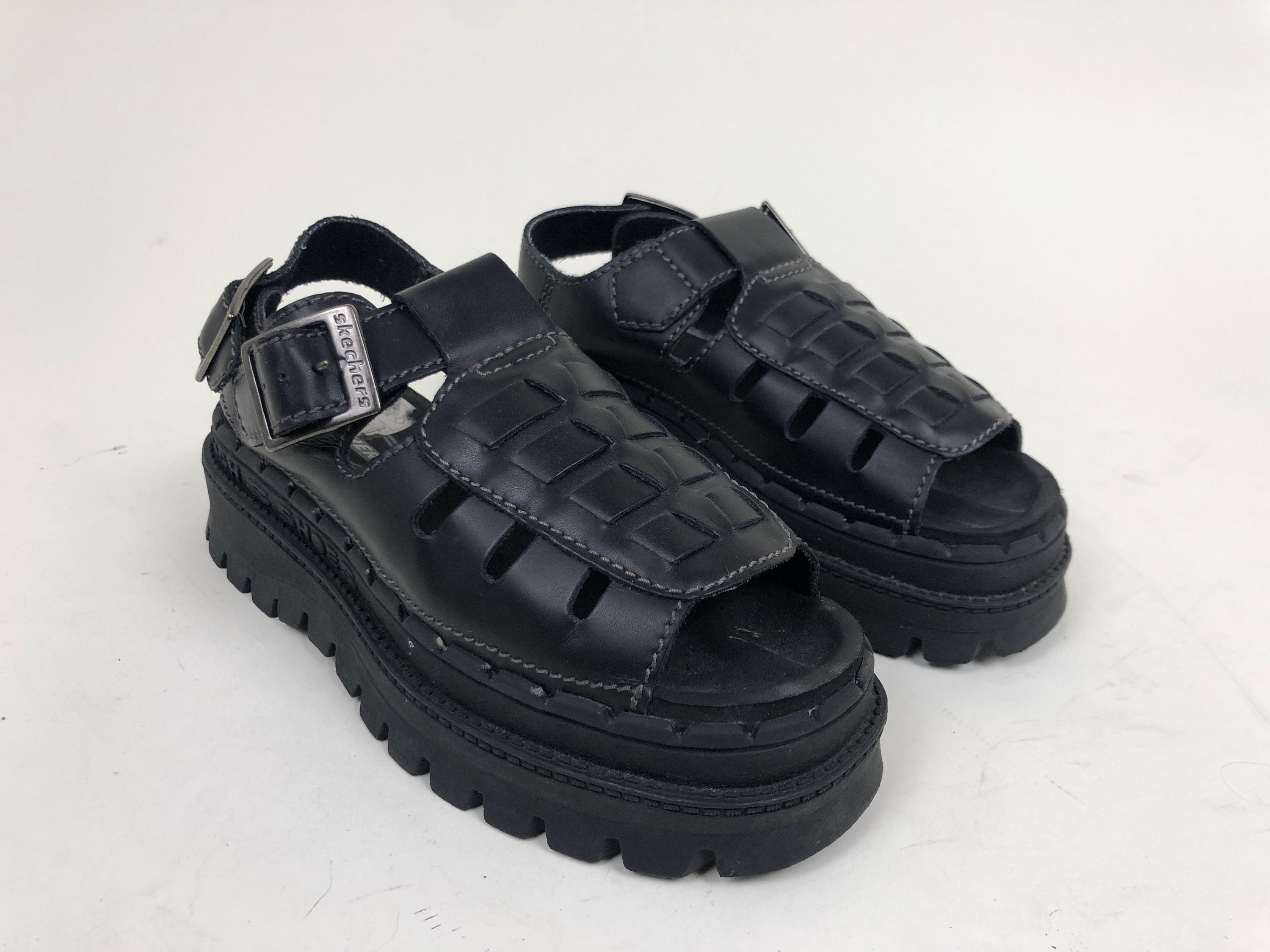 Leather Sandals Skechers Sandals 90s Vintage 90s SKECHERS Black