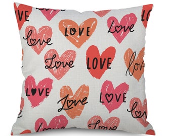 Valentine's Day Cushion Covers, Decorative Pillow Case, Love Accent Pillow Cover, Love Comfort Pillow Cover, Valentine Home Vibes Decoration