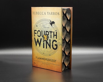 FOURTH WING TAIRN 2.0 Flame-kissed 3D Edges with Painting Rebecca Yarros, Fore-Edge Painting, Painted Book Edges Painted book corners in 3D