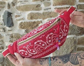 Red bandana fanny pack