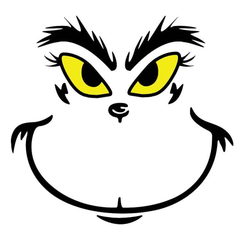 SVG Grinch Grinch Cara Ojos Amarillos Linda Navidad Descarga Etsy México