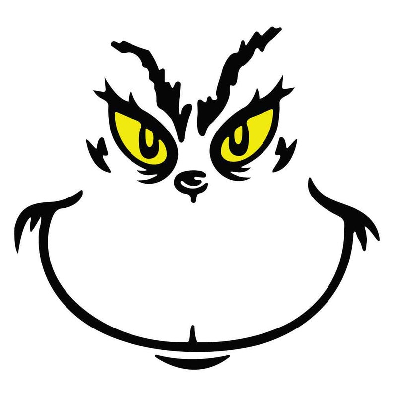 SVG Layered Grinch Grinch Gesicht Gelbe Augen Niedlich - Etsy Österreich