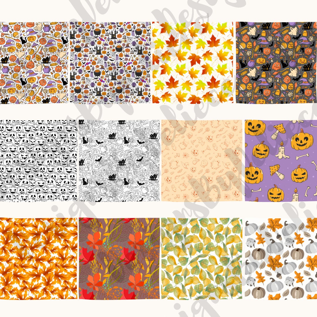 Autumn Digital Paper Pack 40 Unique Fall Themed Backgrounds Instant ...