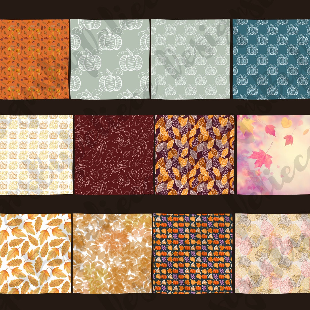 Autumn Digital Paper Pack - 40 Unique Fall Themed Backgrounds - Instant ...