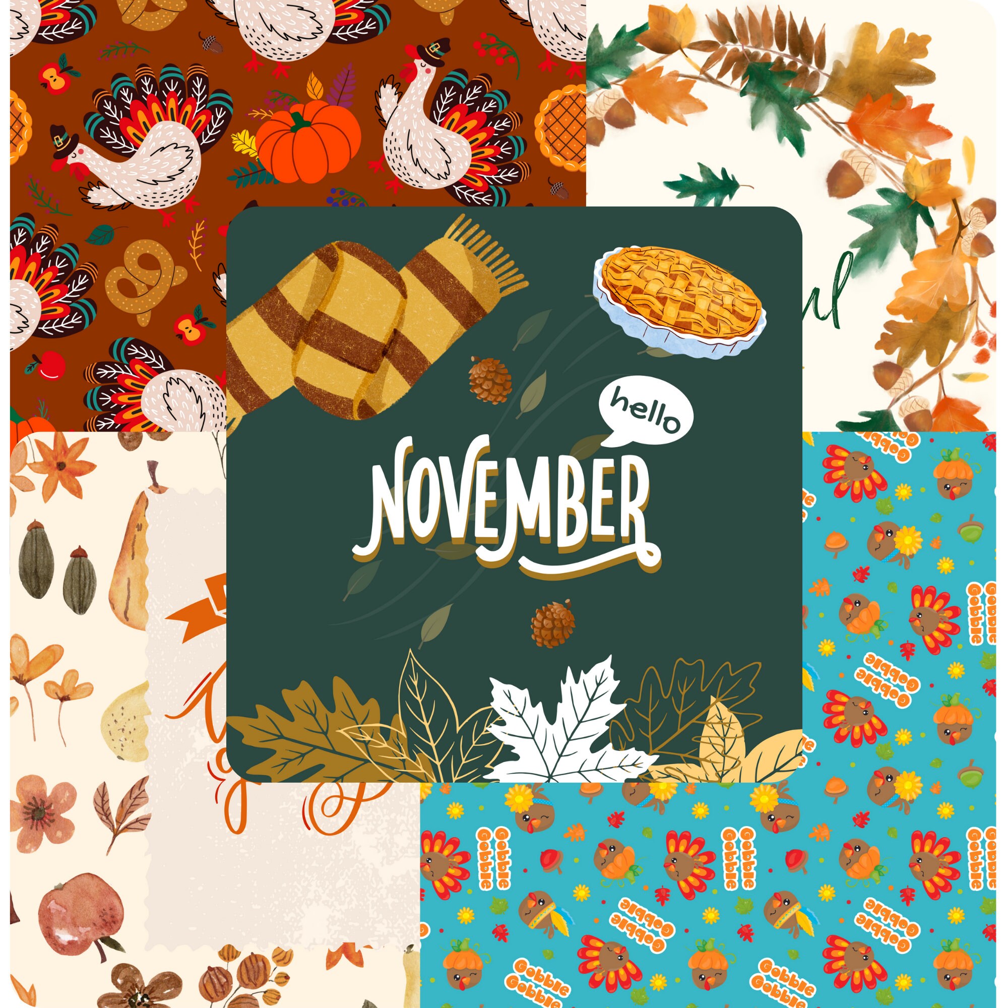 Cozy Fall Digital Paper Pack - Instant Download - 30 Pack Bundle ...