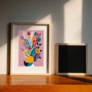 Bauhaus Wall Art | Bouquet Picture | Flowers in Vase | Floral Wall Art | Printable Wall Art | Download | Abstract Wall Art