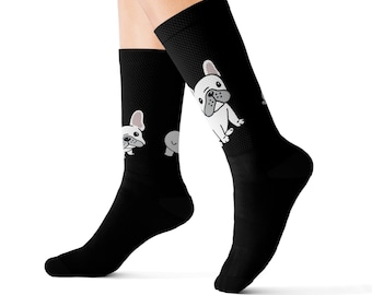 Frenchie Dog Socks - for Women and Men - High Quality - Fun All Season - French Bulldog Gifts - Wedding Socks - Fun Work Socks