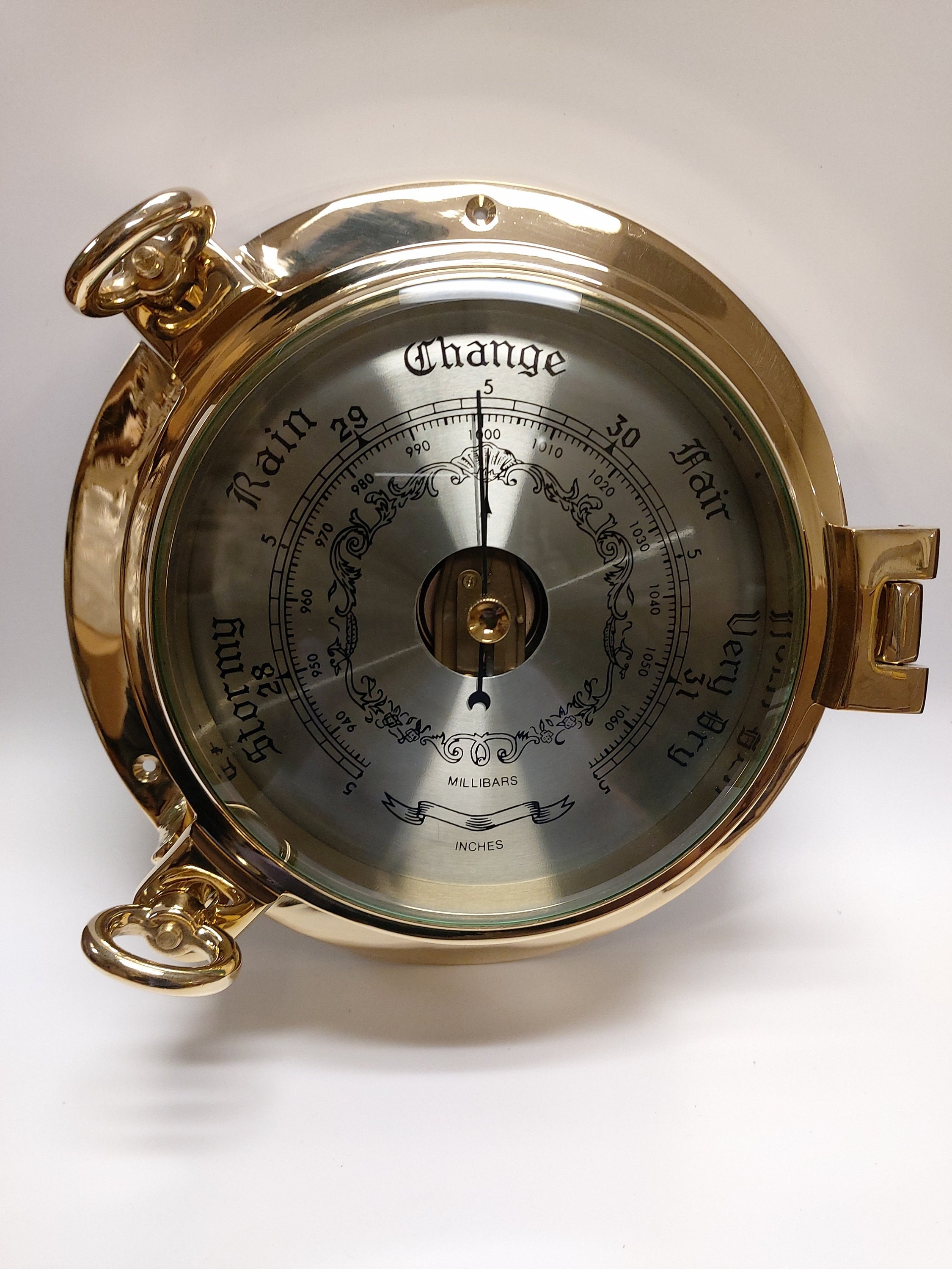 Polished Brass Porthole Barometer Nautical Decor Etsy