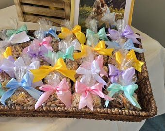 One Dozen Hand tied 1.5" satin treat bows with twist tie fastener