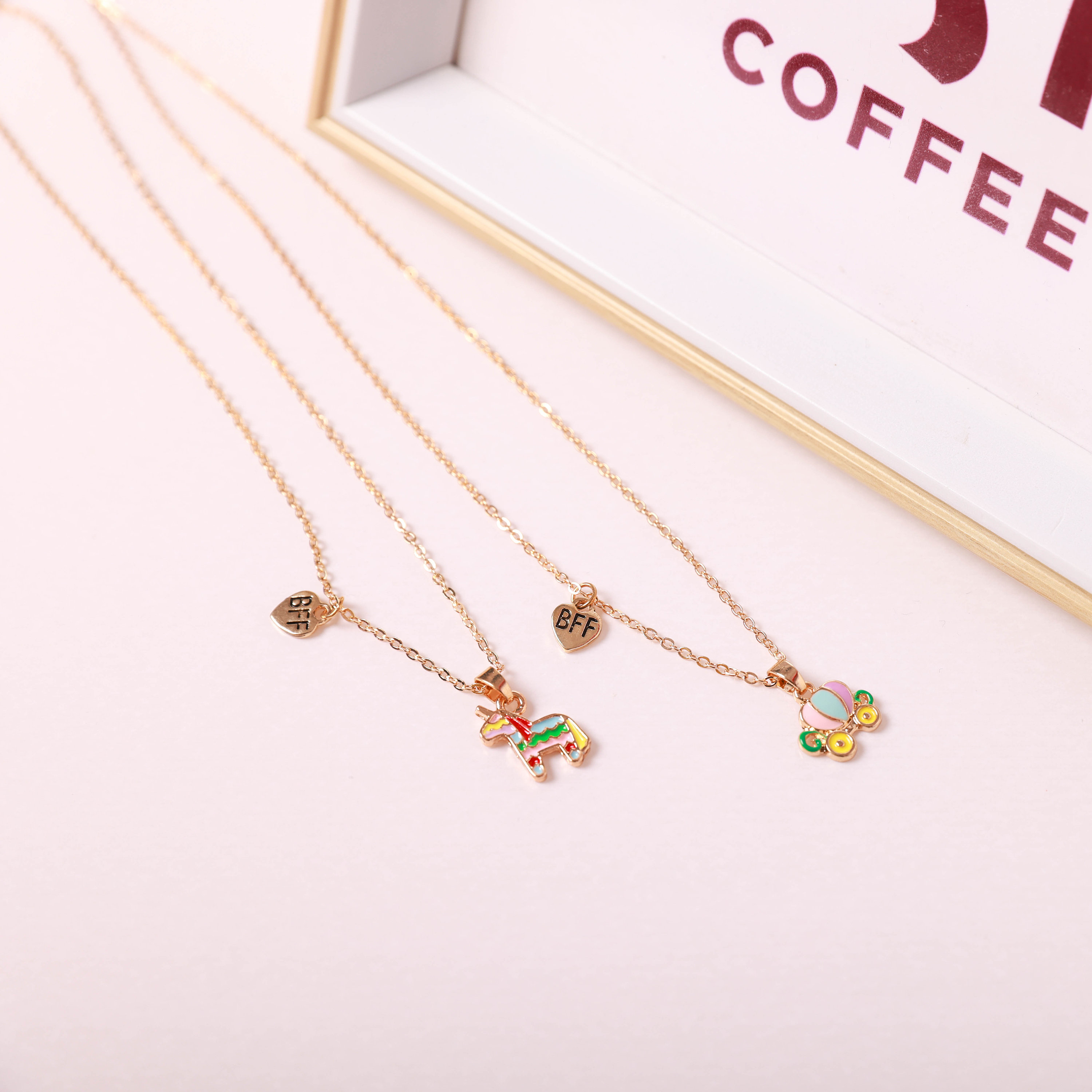 12 PCS Girls Necklaces Bracelets and Rings Set with Unicorn Mermaid Rainbow  Heart Shell Star Pendants Girls Jewelry Set Party Favors Friendship