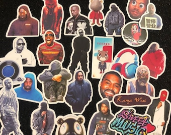 25 Kanye West Rapper Music Stickers Gifts Laptop Decal - Waterproof