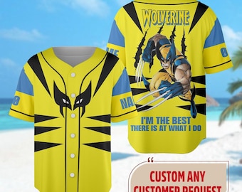 Custom Wolverine Baseball Jersey, Super Hero Baseball Jersey Team, Wolverine Jersey Shirt, Superhero Characters Gift, Family Trip Shirt