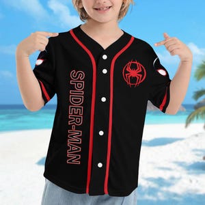 Personalize Spider Man Across The Spider Baseball Jersey, Spider-Verse Basketball Jersey, Miles Morales Birthday Shirt, Spiderman Jersey bild 2