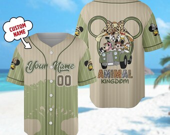 Custom Mickey and Friends Baseball Jersey Team, Animal Kingdom Basketball Jersey, Cartoon Baseball Team Outfit, Magic Kingdom Group Shirt