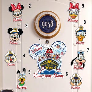 Aimant personnalisé Mickey et ses amis croisière Disney, porte de cabine de bateau de croisière familiale Disney, ma première croisière, rêve de Disney