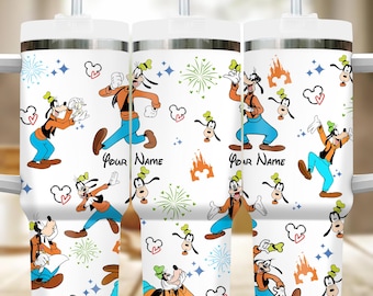 Custom Goofy 40oz Tumbler, Personalized DN Goofy 40oz Insulated Tumbler, Goofy Cup, Magic Kingdom Handle Stainless Steel Tumbler