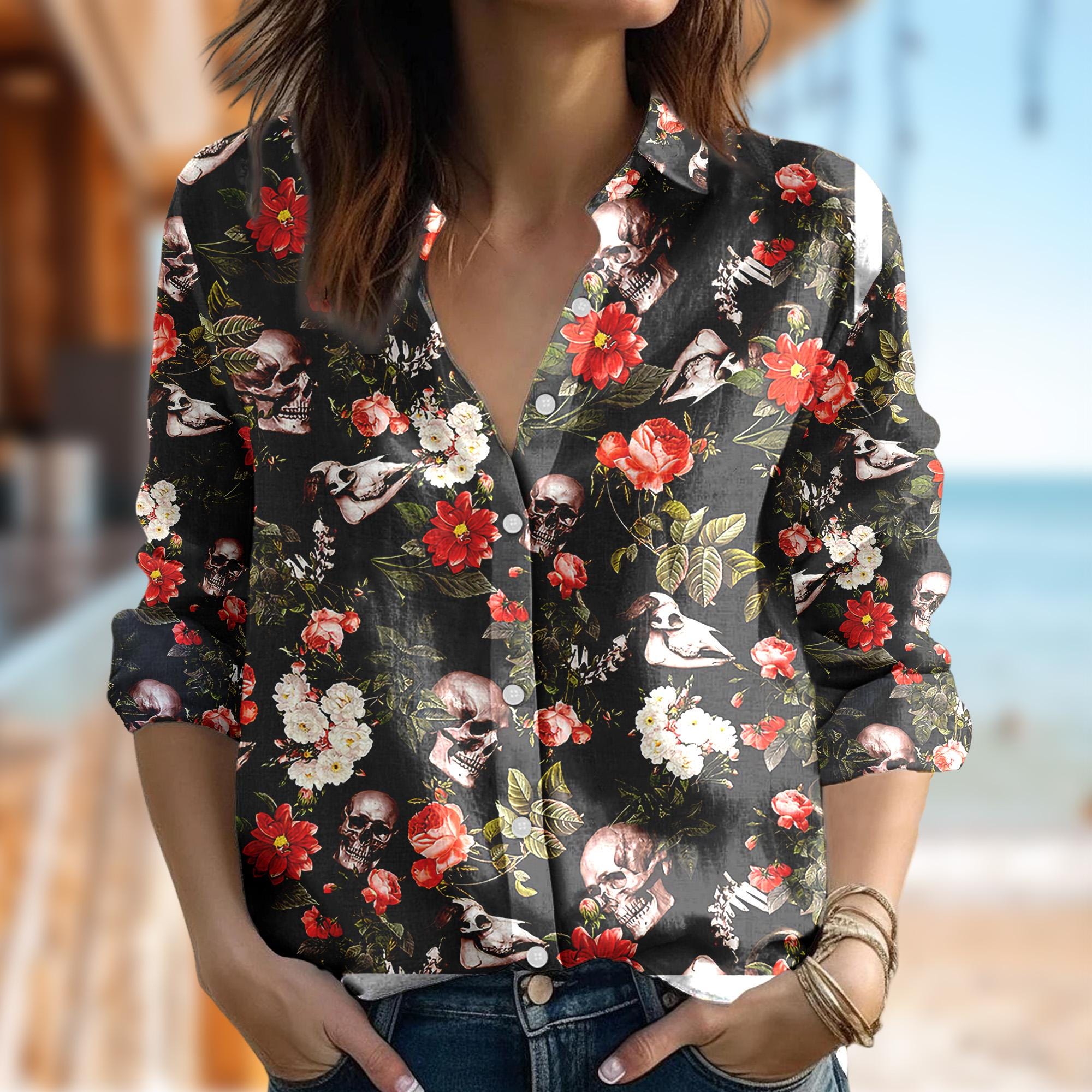 sheer skull blouse