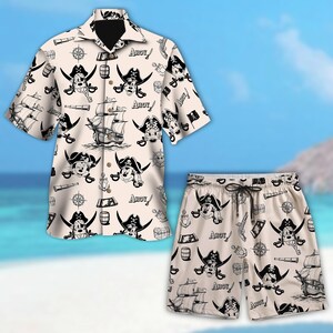 Minnie Mickey Donald Pluto Daisy Pirate Hawaii Shirt, Pirate Disney Cruise Trip Hawaiian Shirt, Disney Line Button Up, Disney Pirate Outfits