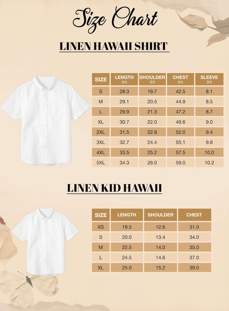 a shirt size guide for men and women