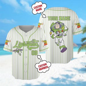 Custom DN Toy Story Buzz Lightyear Baseball, Buzz Lightyear Baseball Jersey Team Outfit, Toy Story Gift For Fan, Magic Kingdom Shirt zdjęcie 1