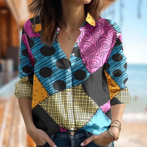 Nightmare Before Christmas Women Casual Shirt, Disney Sally Shirt, Cartoon Women  Blouses Shirt, Magic Kingdom Shirt, Summer Family Trip Gift - Etsy