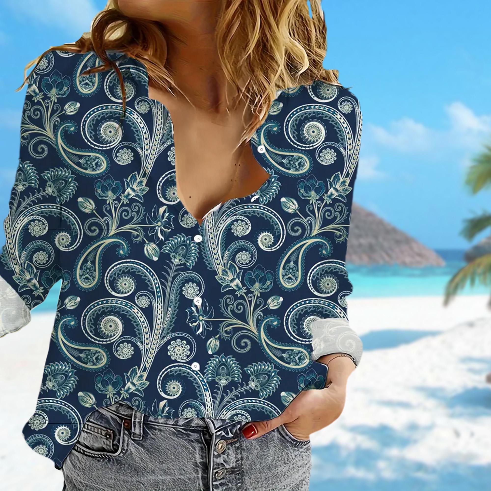 Linen Paisley Shirt Mens - Etsy