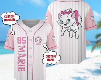 Custom Marie Cat Baseball Jersey, DN The Aristocats Baseball, Aristocats Basketball Jersey, Marie Baseball Shirt, Gift For Cat Lover