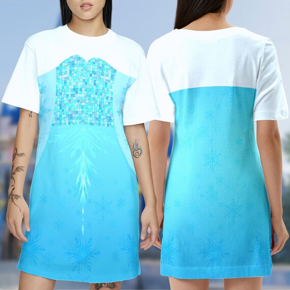 Elsa Ice Princess Frozen T Shirt Dress Frozen Movie T Shirt Dress Elsa Character Frozen Dress Ice Princess Movie Dress Gift Gift For Mom