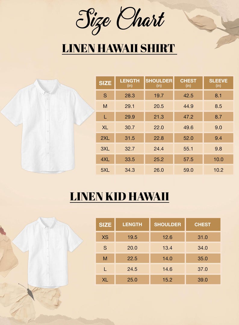 a shirt size guide for men and women